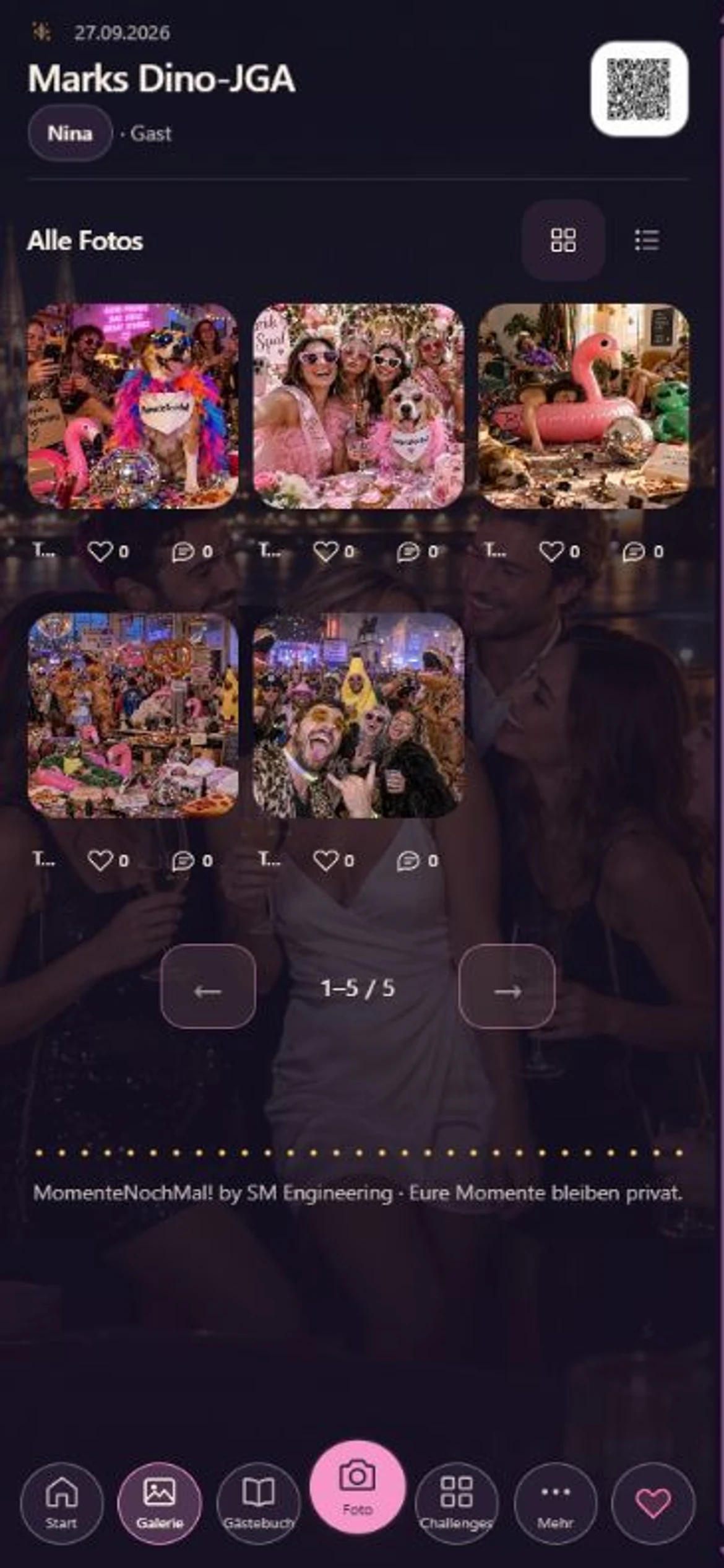 Echte App-Ansicht: Galerie